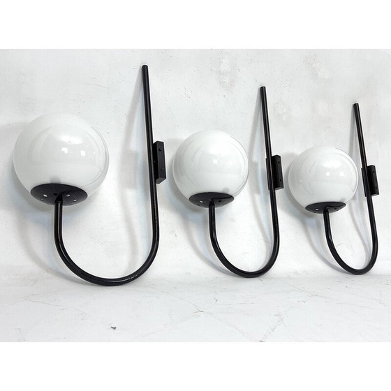 Image 1 of Set van 3 mid-century Italiaanse bol wandlampen, 1960