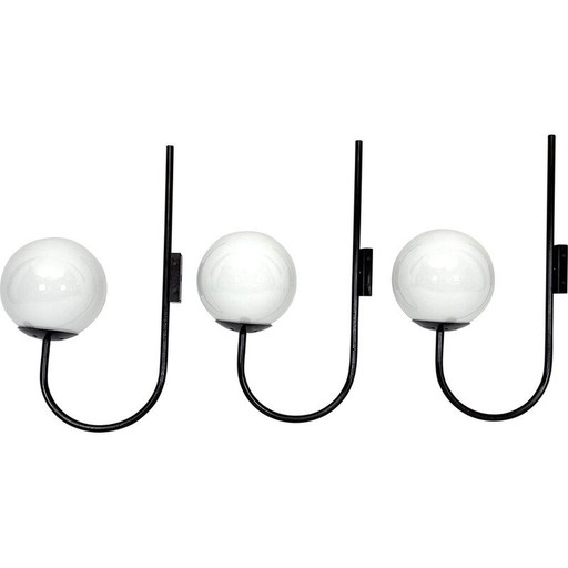 Set van 3 mid-century Italiaanse bol wandlampen, 1960