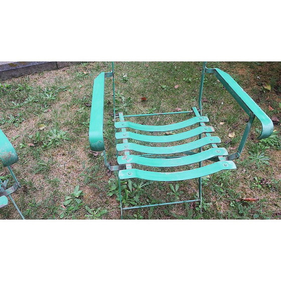 Image 1 of Paar oude ijzeren tuinstoelen, 1920