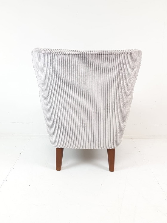 Image 1 of Vintage Artifort Theo Ruth Fauteuil Licht Grijze Rib Dames