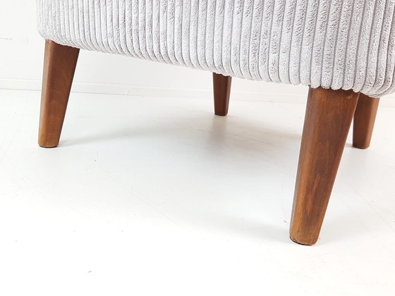 Image 1 of Vintage Artifort Theo Ruth Fauteuil Licht Grijze Rib Dames