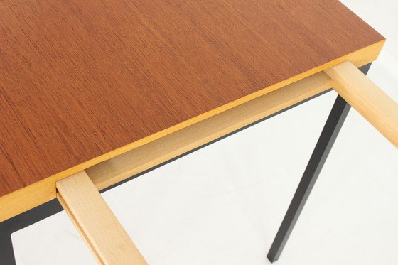 Image 1 of Dieter Waekerlin voor Behr, Mid-Century Teak Uitschuifbare Eettafel / Bureau, Duitsland jaren 50