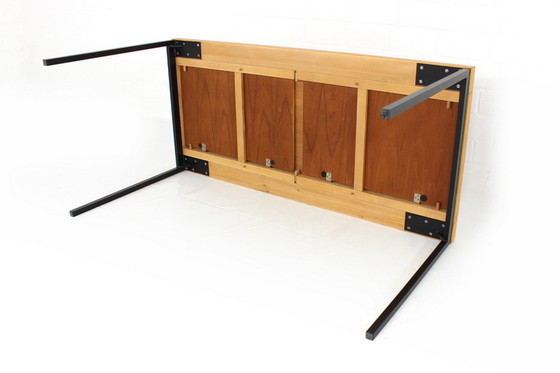 Image 1 of Dieter Waekerlin voor Behr, Mid-Century Teak Uitschuifbare Eettafel / Bureau, Duitsland jaren 50