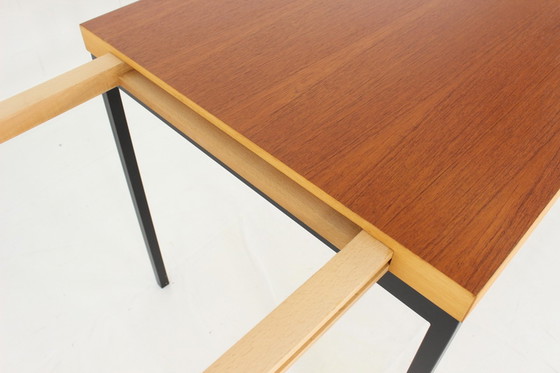 Image 1 of Dieter Waekerlin voor Behr, Mid-Century Teak Uitschuifbare Eettafel / Bureau, Duitsland jaren 50