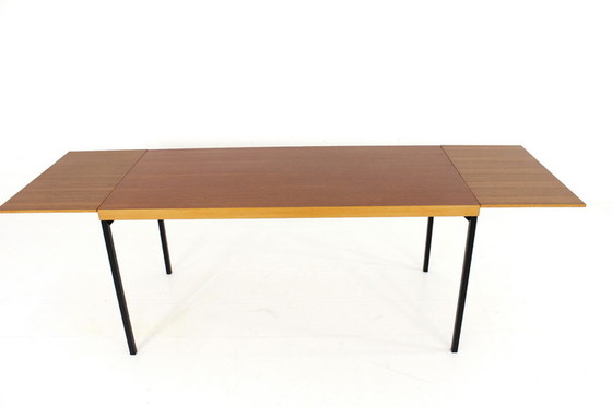 Image 1 of Dieter Waekerlin voor Behr, Mid-Century Teak Uitschuifbare Eettafel / Bureau, Duitsland jaren 50