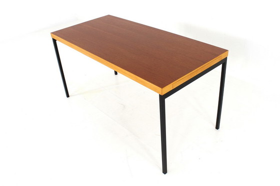 Image 1 of Dieter Waekerlin voor Behr, Mid-Century Teak Uitschuifbare Eettafel / Bureau, Duitsland jaren 50