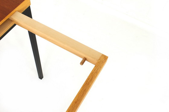 Image 1 of Dieter Waekerlin voor Behr, Mid-Century Teak Uitschuifbare Eettafel / Bureau, Duitsland jaren 50