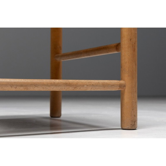 Image 1 of Set van 3 vintage cognac stoelen en kruk, Frankrijk 1950