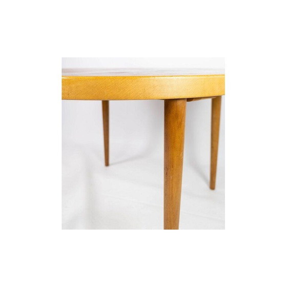 Image 1 of Vintage lichthouten tafel met twee verlengstukken van Omann Junior, 1960