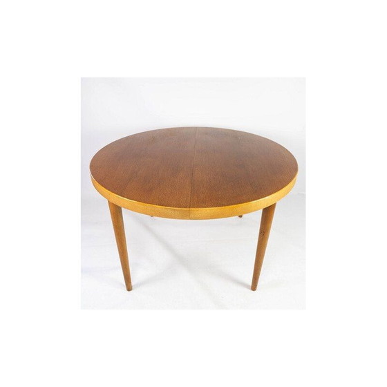 Image 1 of Vintage lichthouten tafel met twee verlengstukken van Omann Junior, 1960