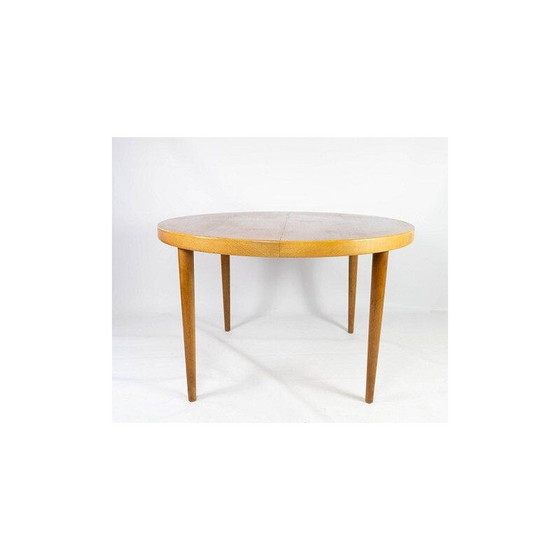 Image 1 of Vintage lichthouten tafel met twee verlengstukken van Omann Junior, 1960