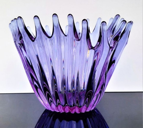 Image 1 of Grote Violet Kristallen Beker - Vintage - Cristallerie De Bayel - 1950