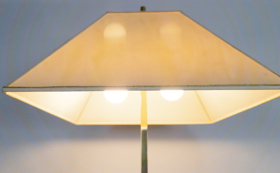 Image 1 of Lucite vloerlamp messing en plexiglas