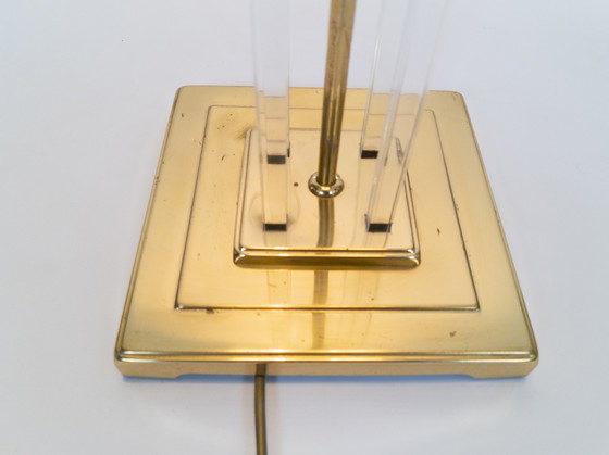 Image 1 of Lucite vloerlamp messing en plexiglas