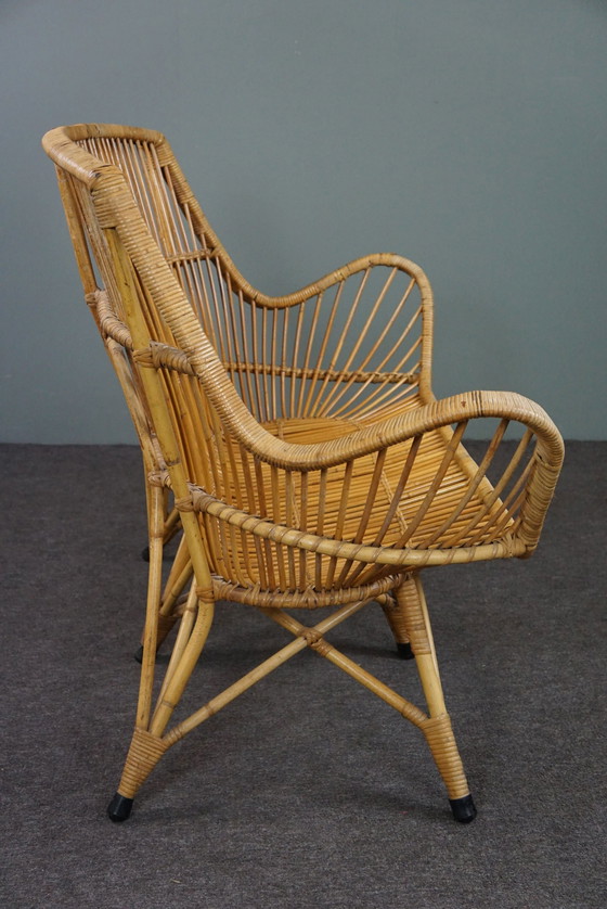 Image 1 of Bijzondere Midcentury rotan 2 zits bank, Dutch Design, 1950