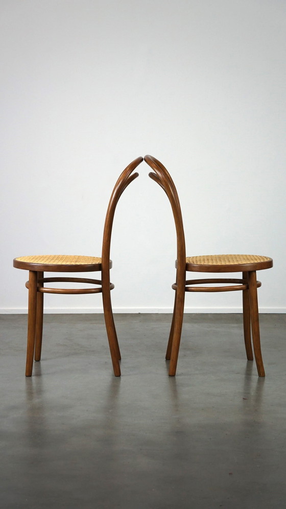 Image 1 of 2 x Vintage lichtbruine bentwood Thonet design bistro stoel