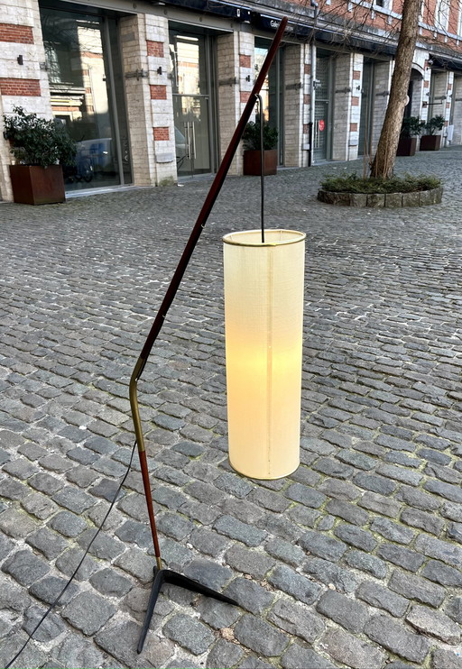 Een staande lamp met hengel, door Svend Aage Holm Sørensen, Denemarken, jaren 1950