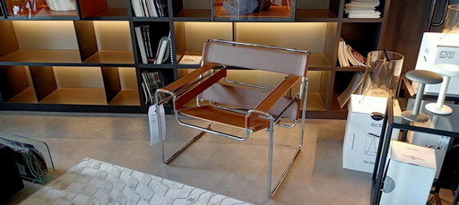 Knoll 2Xwassily B3 Nieuwe-Nooit-Gebruikte Cognac Leren Fauteuil Serie 2024 Van Marcel Breuer