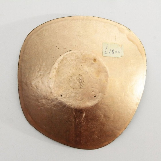 Image 1 of Italiaanse geëmailleerde koperen schaal, Mid Century 1950