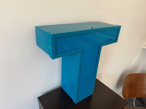 Image 1 of Letter T Bord Aluminium Alu En Plexiglas Plexi Vintage 1970