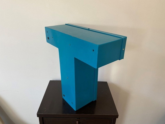 Image 1 of Letter T Bord Aluminium Alu En Plexiglas Plexi Vintage 1970