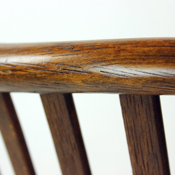Image 1 of Set van 4 vintage gebogen donker eiken eetkamerstoelen voor Jitona, Tsjecho-Slowakije 1960