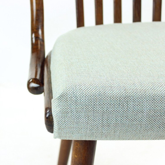 Image 1 of Set van 4 vintage gebogen donker eiken eetkamerstoelen voor Jitona, Tsjecho-Slowakije 1960