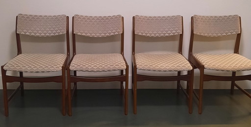 4x vintage teak eetkamerstoel