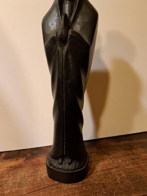 Image 1 of 1X Ebbenhouten Maria Beeld