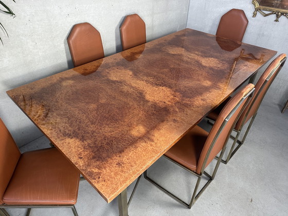 Image 1 of Vintage Design Regency Eettafel + 6 Stoelen - Belgochrom