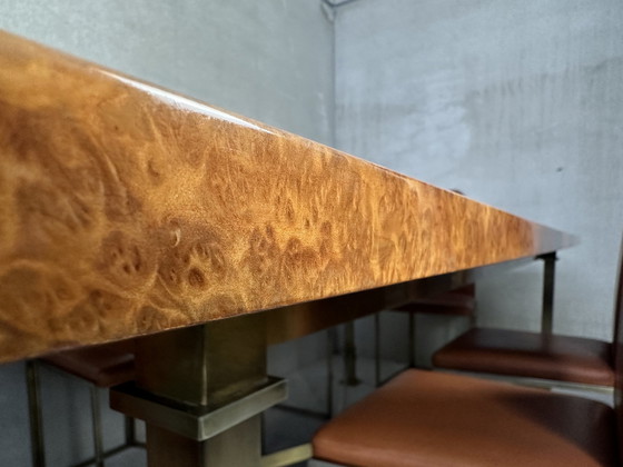 Image 1 of Vintage Design Regency Eettafel + 6 Stoelen - Belgochrom