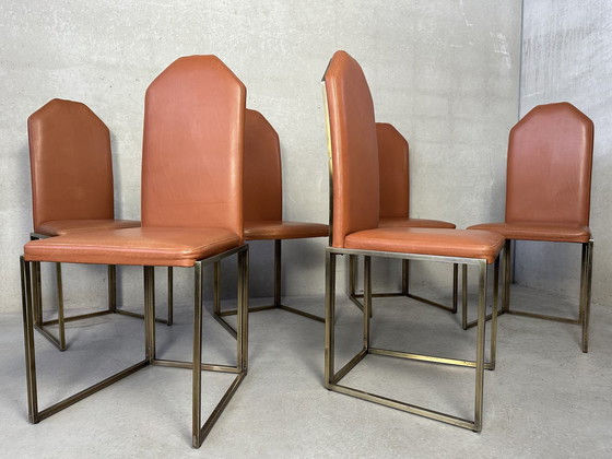 Image 1 of Vintage Design Regency Eettafel + 6 Stoelen - Belgochrom