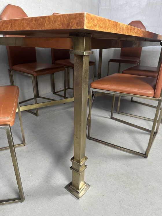 Image 1 of Vintage Design Regency Eettafel + 6 Stoelen - Belgochrom