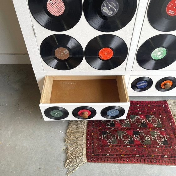 Image 1 of Handmade Sloophout & Vinyl Platen Kast Opbergkast Lp`S