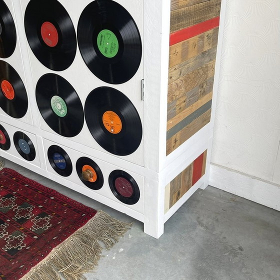 Image 1 of Handmade Sloophout & Vinyl Platen Kast Opbergkast Lp`S