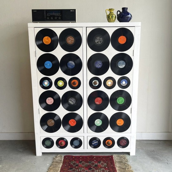 Image 1 of Handmade Sloophout & Vinyl Platen Kast Opbergkast Lp`S