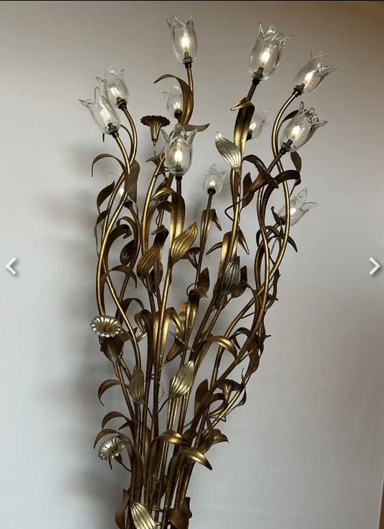 Image 1 of Vloerlamp L’originale SRL Italia Murano kelken vergeuld