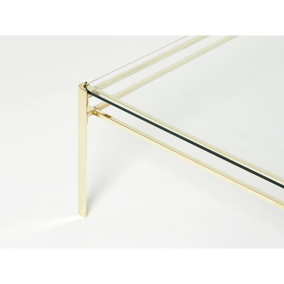 Image 1 of Vintage vierkante bronzen salontafel van J.T. Lepelletier voor Broncz, 1960