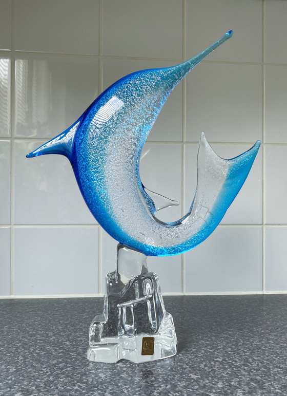 Image 1 of Murano Glas Sculptuur Oscar Zanetti Dolfijn