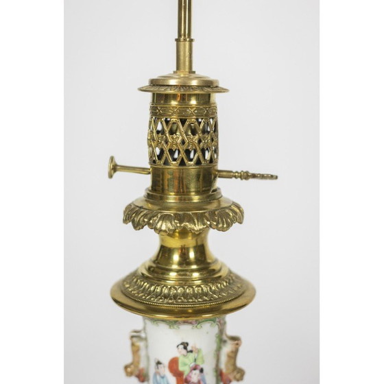 Image 1 of Paar vintage Canton porseleinen en bronzen lampen, 1880