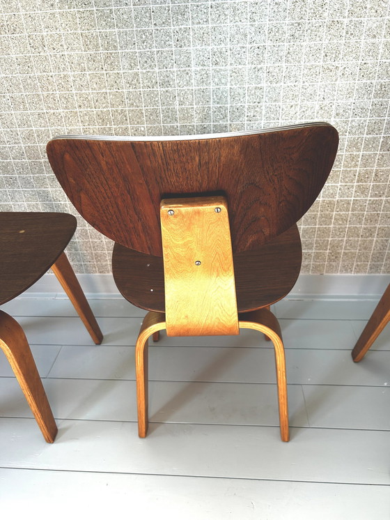 Image 1 of 4x Pastoe Eetkamerstoelen Sb02 door Cees Braakman