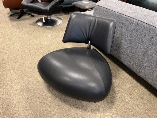 Leolux pallone Fauteuil zwart leer Design stoel