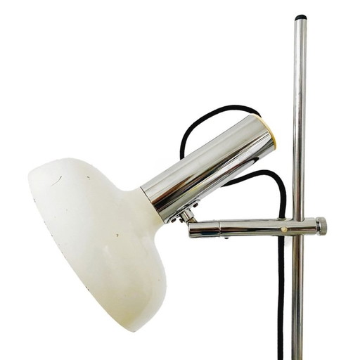 Mid-century verstelbare vloerlamp chroom wit 1960's