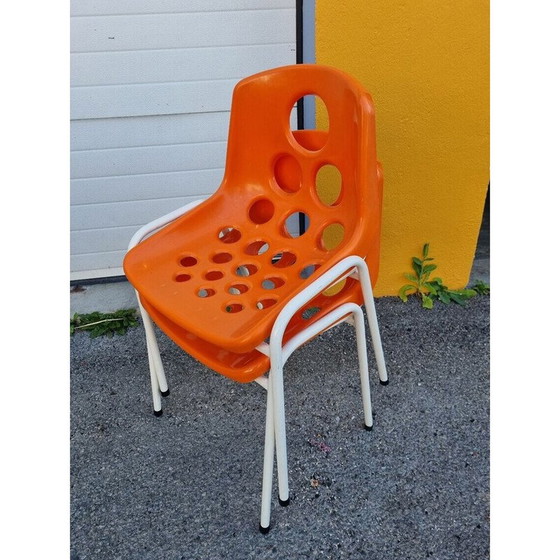 Image 1 of Paar vintage sicopaal ijzeren en plastic stoelen, 1970