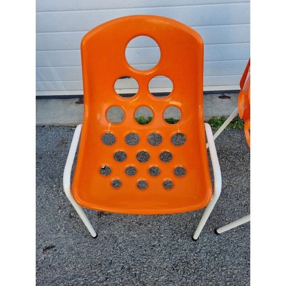 Image 1 of Paar vintage sicopaal ijzeren en plastic stoelen, 1970