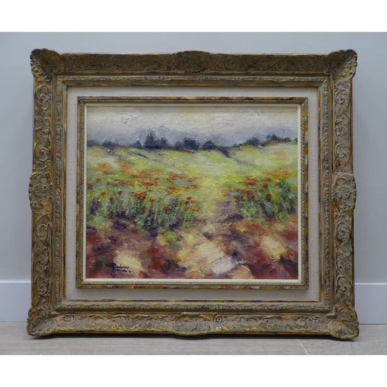 Image 1 of Vintage schilderij "Klaproos landschap