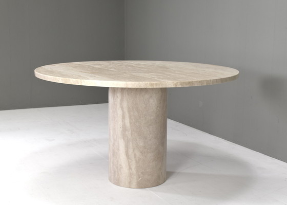 Image 1 of Prachtige ronde travertin eettafel