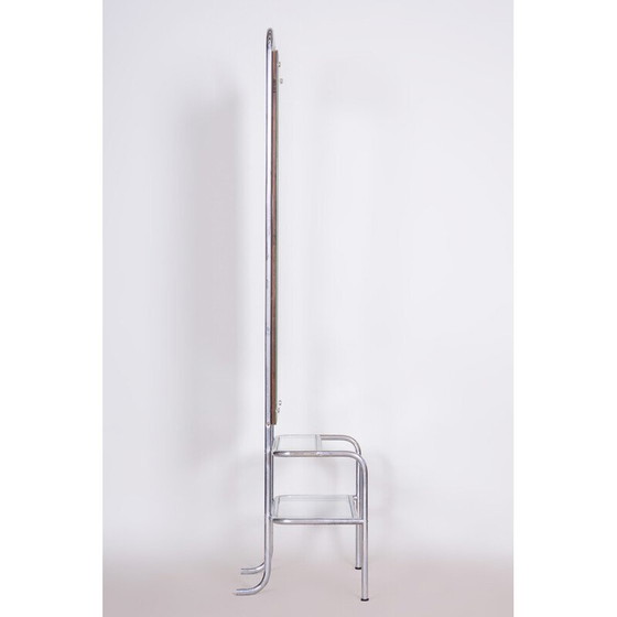 Image 1 of Vintage Bauhaus kapspiegel van verchroomd staal, Tsjechië 1930