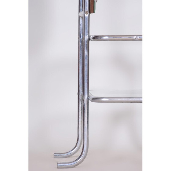 Image 1 of Vintage Bauhaus kapspiegel van verchroomd staal, Tsjechië 1930