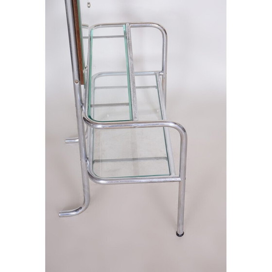 Image 1 of Vintage Bauhaus kapspiegel van verchroomd staal, Tsjechië 1930